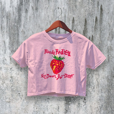 Blonde Redhead Crop Top Aesthetic Indie Crop Tee Sit Down for Dinner Shirt