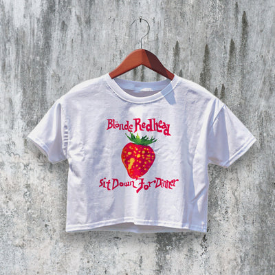 Blonde Redhead Crop Top Aesthetic Indie Crop Tee Sit Down for Dinner Shirt