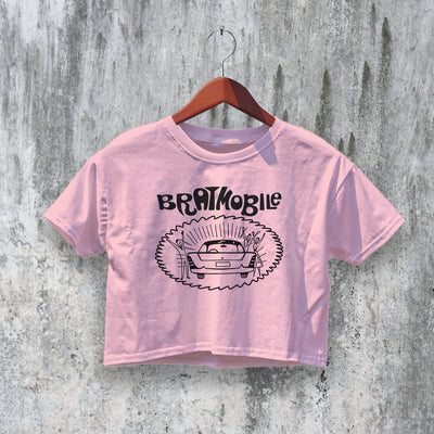 Logo Bratmobile Crop Top Kiss And Ride Crop Tee Bratmobile Band Shirt Punk