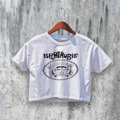 Logo Bratmobile Crop Top Kiss And Ride Crop Tee Bratmobile Band Shirt Punk