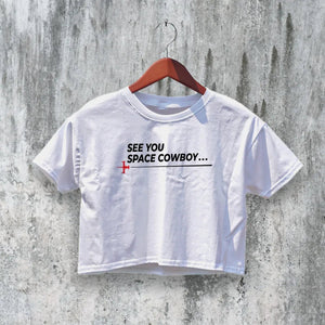 Cowboy Bebop Crop Top Space Cowboy Crop Tee Vintage Anime Logo Shirt