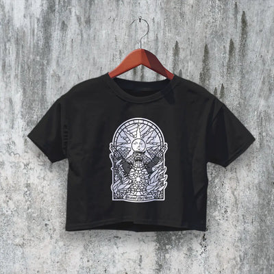 Dark Souls Crop Top Praise The Sun Crop Tee Vintage RPG Game Shirt - bestshirtz