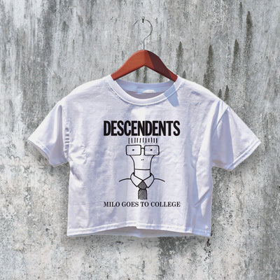 Descendents Crop Top Milo Goes to College Crop Tee Band Punk Rock Shirt - bestshirtz#