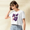 Pokemon Gengar Ghost Gang Crop Top | Gastly Haunter Gengar Anime Graphic Y2K Crop Tee - bestshirtz