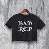 Y2K Crop Top Bad Reputation Crop Tee Gothic Shirt Sassy Aesthetic Y2K