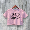 Y2K Crop Top Bad Reputation Crop Tee Gothic Shirt Sassy Aesthetic Y2K