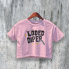 Loded Diper Crop Top Rock Crop Top Löded Diper Logo Shirt Tour Merch