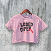 Löded Diper Crop Top Band Fan Crop Top Loded Diper Logo Shirt Rock Tour