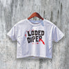 Löded Diper Crop Top Band Fan Crop Top Loded Diper Logo Shirt Rock Tour