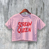 Scream Queens Crop Top Horror Movie Crop Tee Scream Queens Logo Shirt