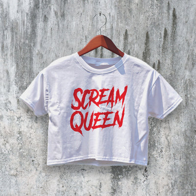 Scream Queens Crop Top Horror Movie Crop Tee Scream Queens Logo Shirt