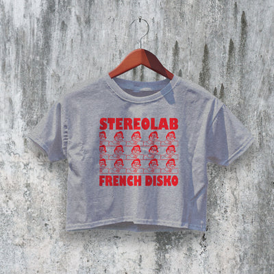 Stereolab Crop Top French Disco Crop Tee Retro Aesthetic Shirt Band Tour - bestshirtz#