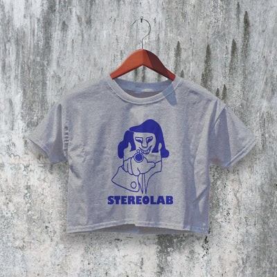 Stereolab Crop Top Switched On Crop Tee Logo Shirt Band Album Art Merch - bestshirtz#