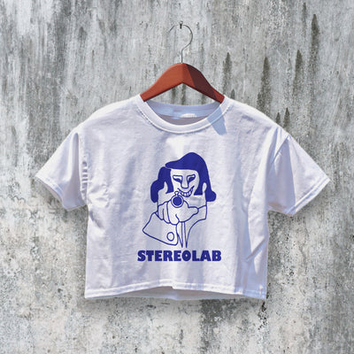 Stereolab Crop Top Switched On Crop Tee Logo Shirt Band Album Art Merch - bestshirtz#