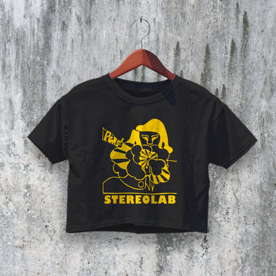 Stereolab Crop Top Peng! Crop Tee Band Album Art Shirt Psychedelic Tour - bestshirtz#