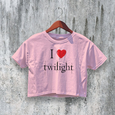 Twilight Crop Top Y2K Movie Crop Tee I Love Twilight Shirt Forks Quotes