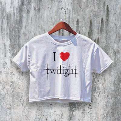 Twilight Crop Top Y2K Movie Crop Tee I Love Twilight Shirt Forks Quotes