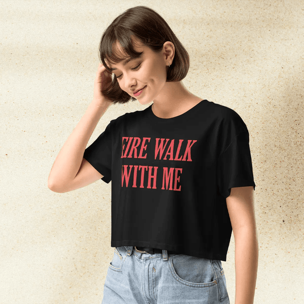 Twin Peaks Crop Top | Fire Walk With Me Movie Quote Graphic Tee | Cult Classic 90s Shirt - BestShirtz