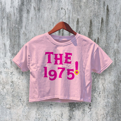 The 1975 Crop Top Y2K Crop Tee Vintage Pink Shirt 70s Women Tee - bestshirtz#