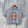 Vintage AC/DC Crop Top High Voltage Crop Tee Retro ACDC Shirt Rock Band