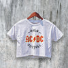 Vintage AC/DC Crop Top High Voltage Crop Tee Retro ACDC Shirt Rock Band