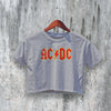 AC/DC Logo Crop Top ACDC Crop Tee Retro Women’s Shirt Rock Band Merch