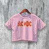 AC/DC Logo Crop Top ACDC Crop Tee Retro Women’s Shirt Rock Band Merch