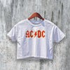 AC/DC Logo Crop Top ACDC Crop Tee Retro Women’s Shirt Rock Band Merch