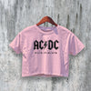 AC/DC Logo Crop Top ACDC Crop Tee Back in Black Shirt Rock Band Merch