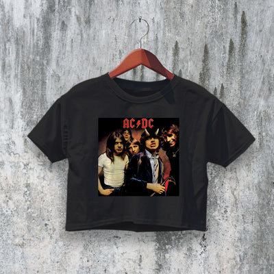 Retro AC/DC Crop Top ACDC Crop Tee Highway To Hell Shirt Rock Band