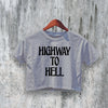 Vintage AC/DC Crop Top Highway To Hell Crop Tee ACDC Shirt Retro Band