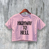 Vintage AC/DC Crop Top Highway To Hell Crop Tee ACDC Shirt Retro Band