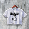 Vintage AC/DC Crop Top Highway To Hell Crop Tee ACDC Shirt Retro Band