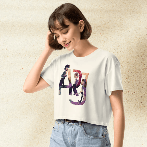 AJR Cartoon Logo Crop Top | Indie Pop Band Graphic Tee | AJR Music Merch for Women - BestShirtz