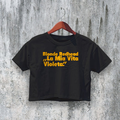 Blonde Redhead Crop Top La Mia Vita Violeta Crop Tee Rock Band Shirt