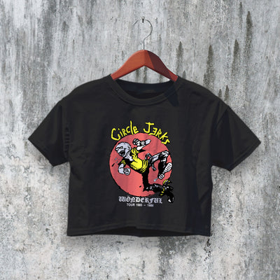 Circle Jerks Crop Top Wonderful Tour Crop Tee 80s Hardcore Shirt Music - bestshirtz#