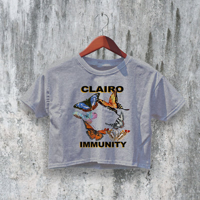 Clairo Crop Top Immunity Crop Tee Butterfly Shirt Music Sad Girl Vibe