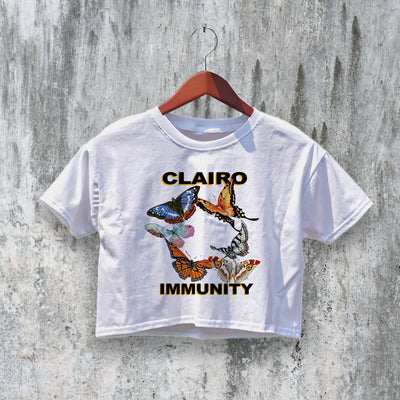 Clairo Crop Top Immunity Crop Tee Butterfly Shirt Music Sad Girl Vibe