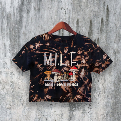 MILF Crop Top Y2K Crop Tee Man I Love Fungi Shirt Mushroom Lover - bestshirtz#