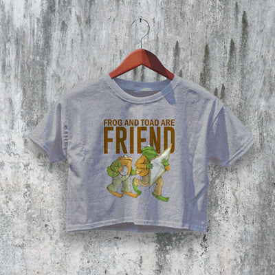 Frog And Toad Crop Top Y2K Crop Tee Frog Friend Shirt Cartoon Print - bestshirtz#