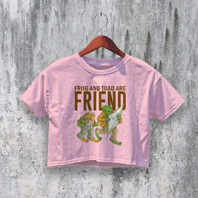 Frog And Toad Crop Top Y2K Crop Tee Frog Friend Shirt Cartoon Print - bestshirtz#