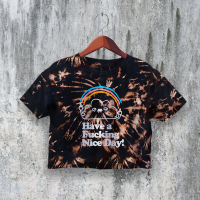 Having a Fucking Nice Day! Crop Top Y2K Crop Tee Rainbow Shirt - bestshirtz#