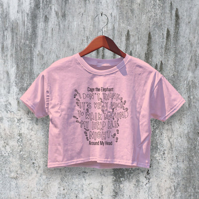 Cage The Elephant Crop Top Around My Head Crop Tee Artistic Band Shirt