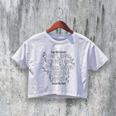 Cage The Elephant Crop Top Around My Head Crop Tee Artistic Band Shirt