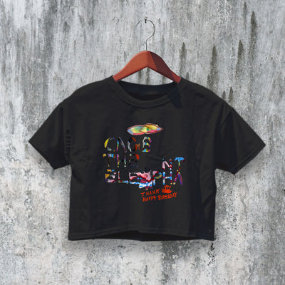 Cage The Elephant Crop Top Thank You, Happy Birthday Crop Tee Rock Shirt