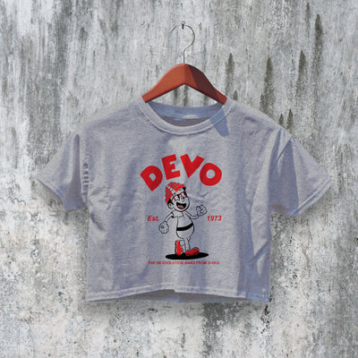 Devo Logo Crop Top New Wave Crop Tee Devo Shirt 70s Ohio Band Music - bestshirtz#