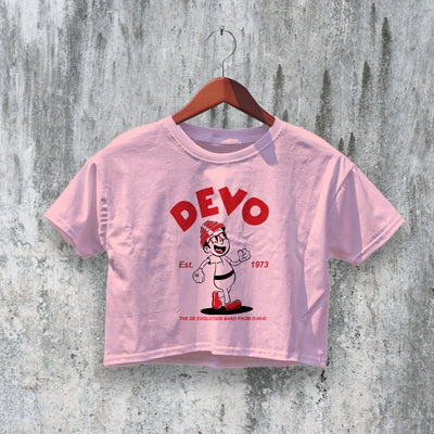 Devo Logo Crop Top New Wave Crop Tee Devo Shirt 70s Ohio Band Music - bestshirtz#