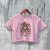 Octopus Crop Top Vintage Y2K Crop Tee Gyotaku Traditional Shirt - bestshirtz#
