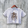 Octopus Crop Top Vintage Y2K Crop Tee Gyotaku Traditional Shirt - bestshirtz#