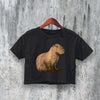 Capybara Crop Top Y2K Crop Tee Lesser Capybara Shirt Animal Lover